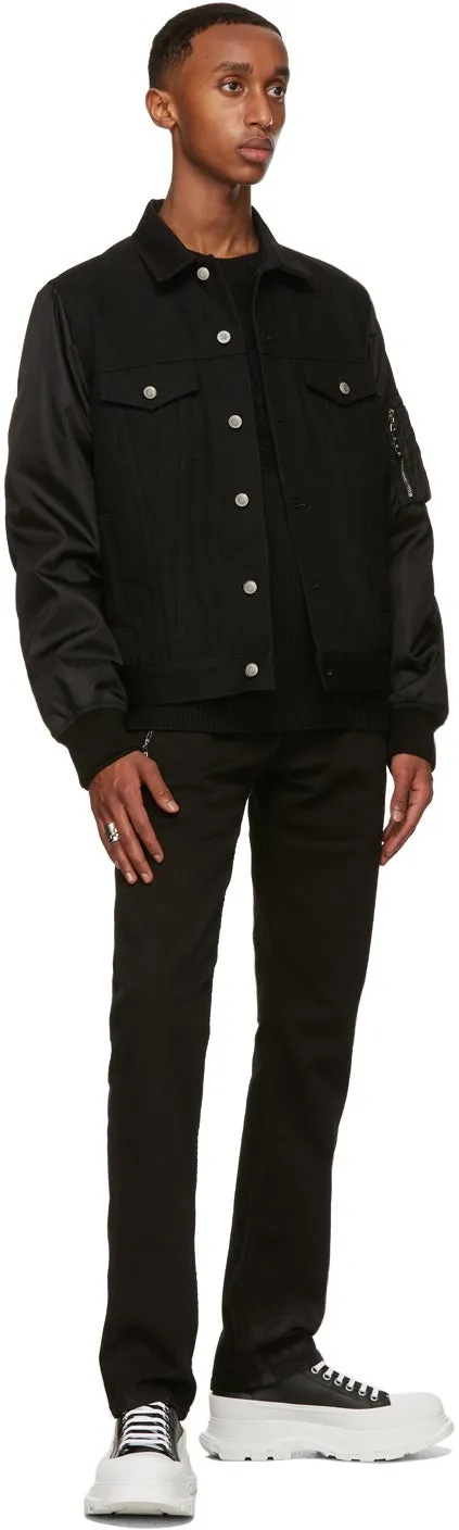 Alexander McQueen Black Wool Embroidered Logo Sweater