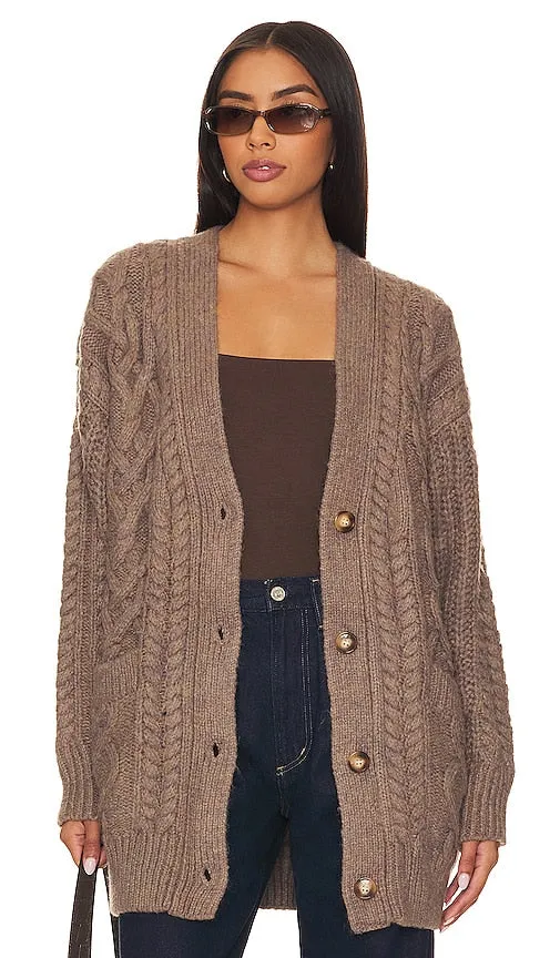 ASTR the Label Charli Cardigan in Brown