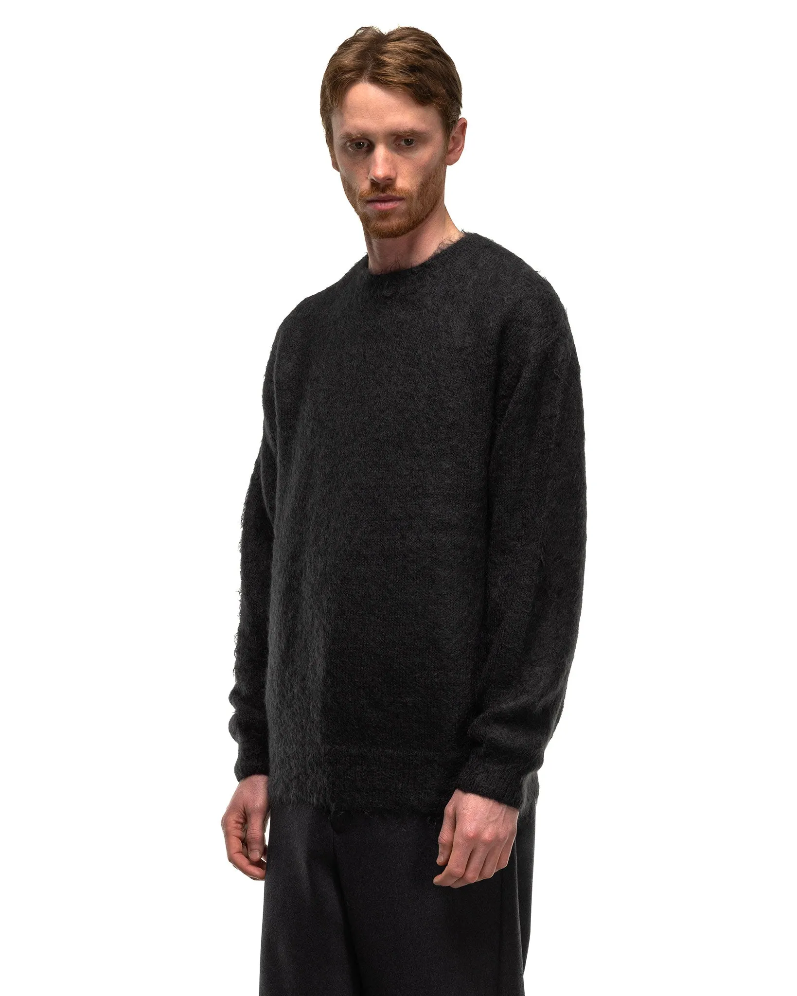 Brushed Super Kid Mohair Knit P/O Ink Black