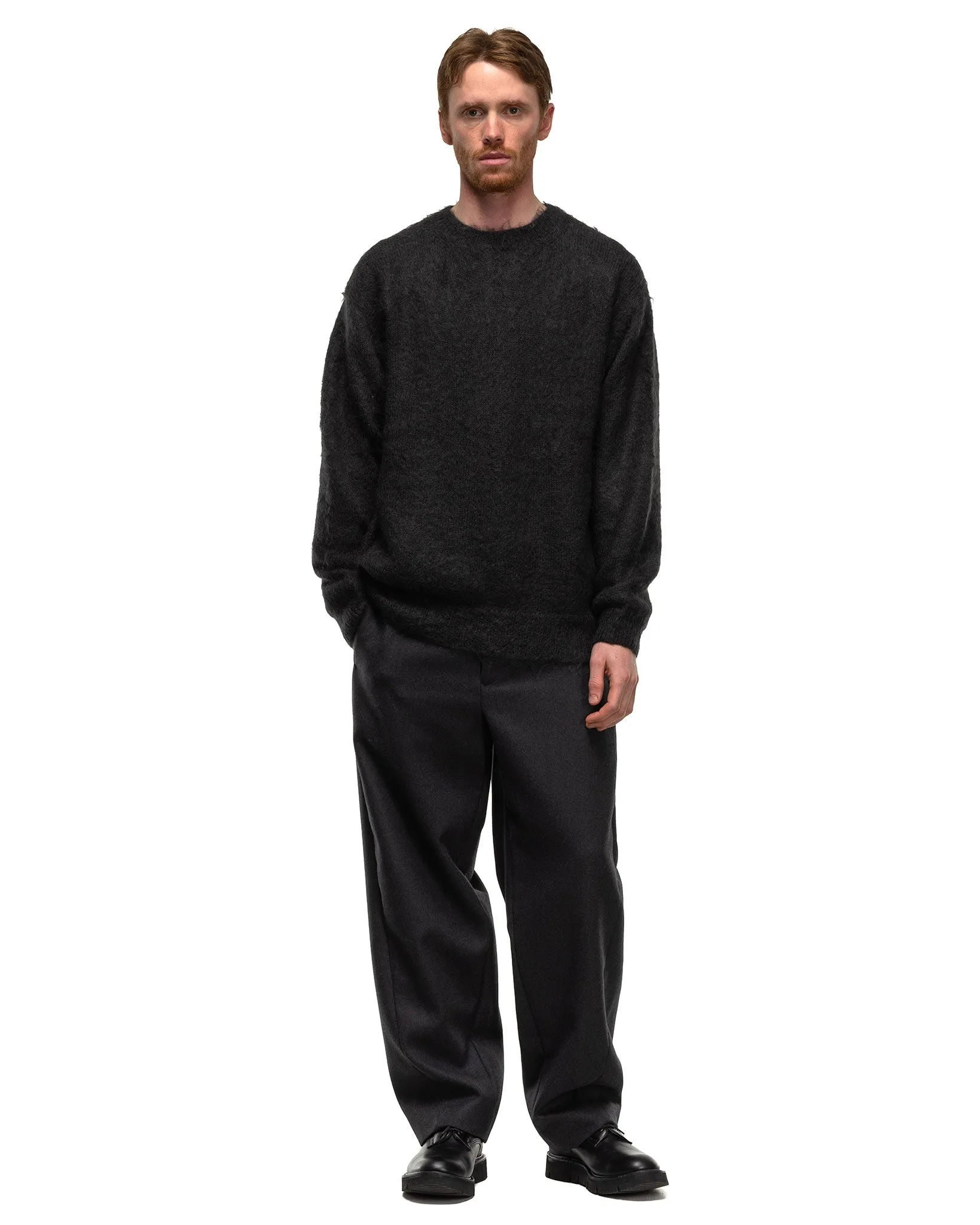 Brushed Super Kid Mohair Knit P/O Ink Black