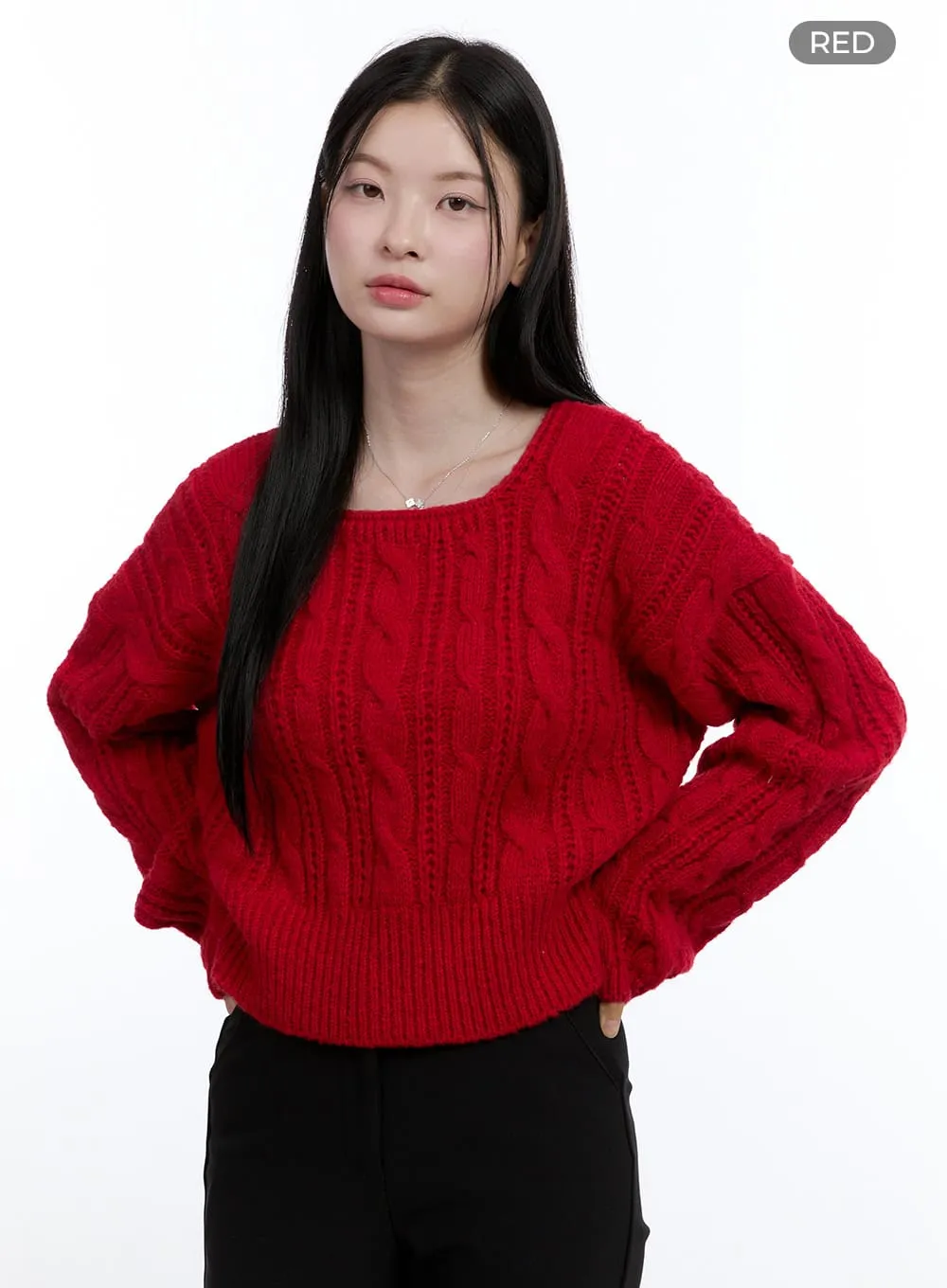 Cable Knit Ribbon Top OO429