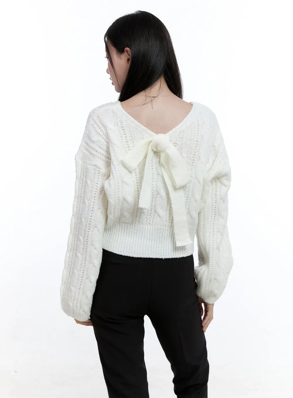 Cable Knit Ribbon Top OO429