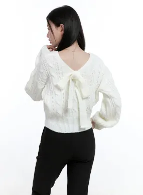 Cable Knit Ribbon Top OO429