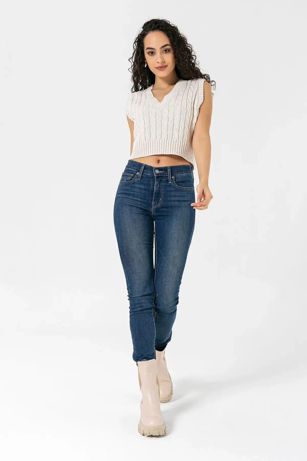 CABLE KNIT TOPS - ECRU