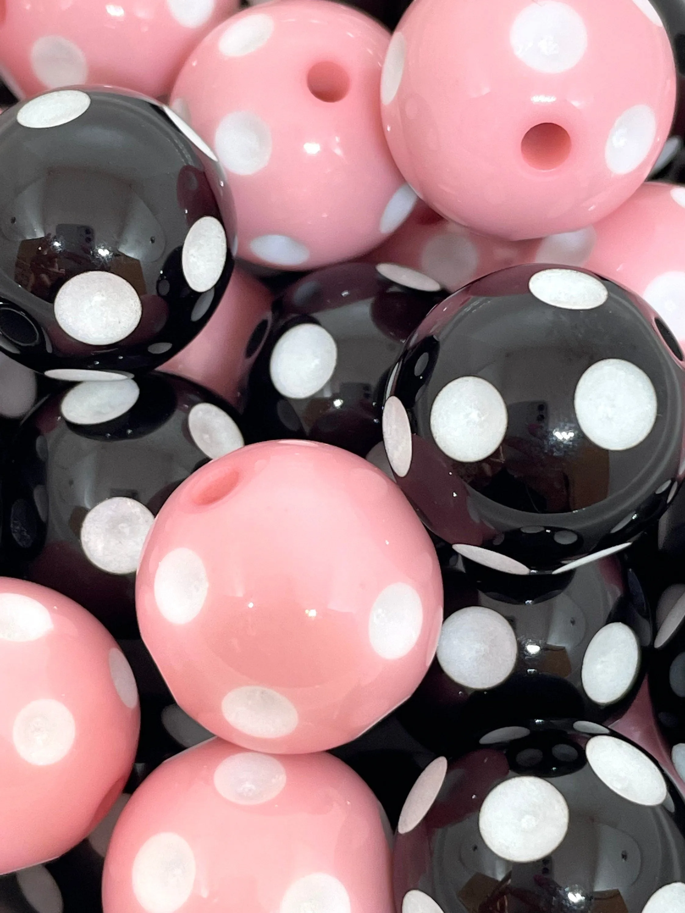 Chunky Polka Dot Bead Variety, Cute Dotted Beads for Chunky Jewelry, Necklace, Garland, Poodle Jewelry