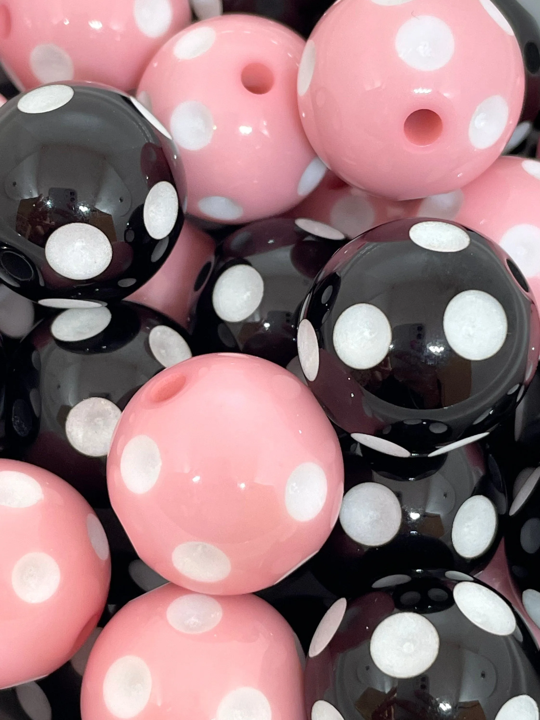 Chunky Polka Dot Bead Variety, Cute Dotted Beads for Chunky Jewelry, Necklace, Garland, Poodle Jewelry