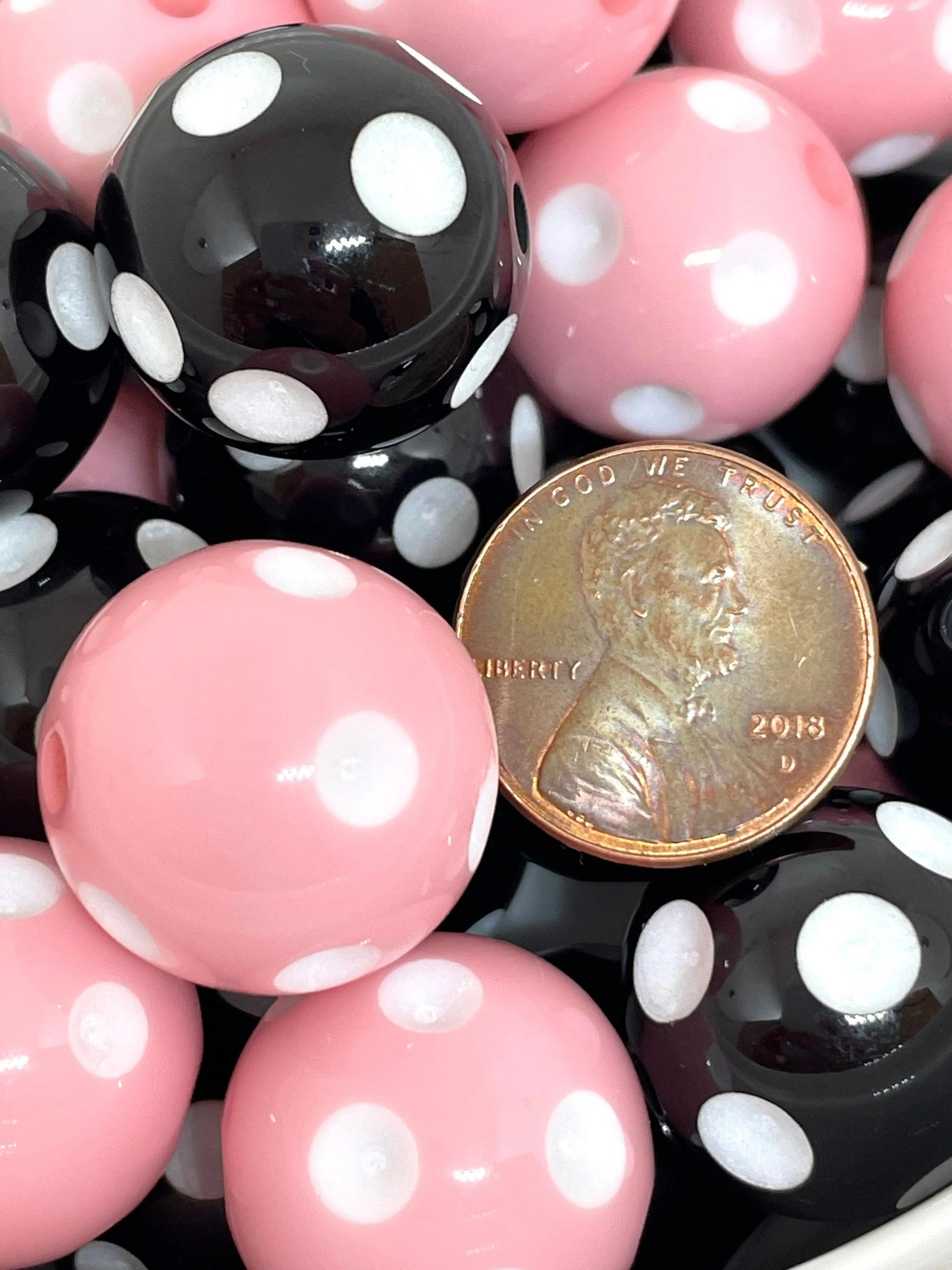 Chunky Polka Dot Bead Variety, Cute Dotted Beads for Chunky Jewelry, Necklace, Garland, Poodle Jewelry