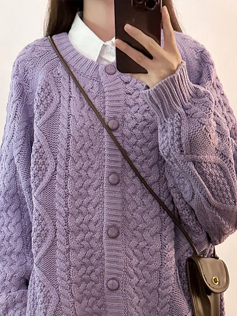 Comfy Oversized V Neck Popcorn Sweater Pullover