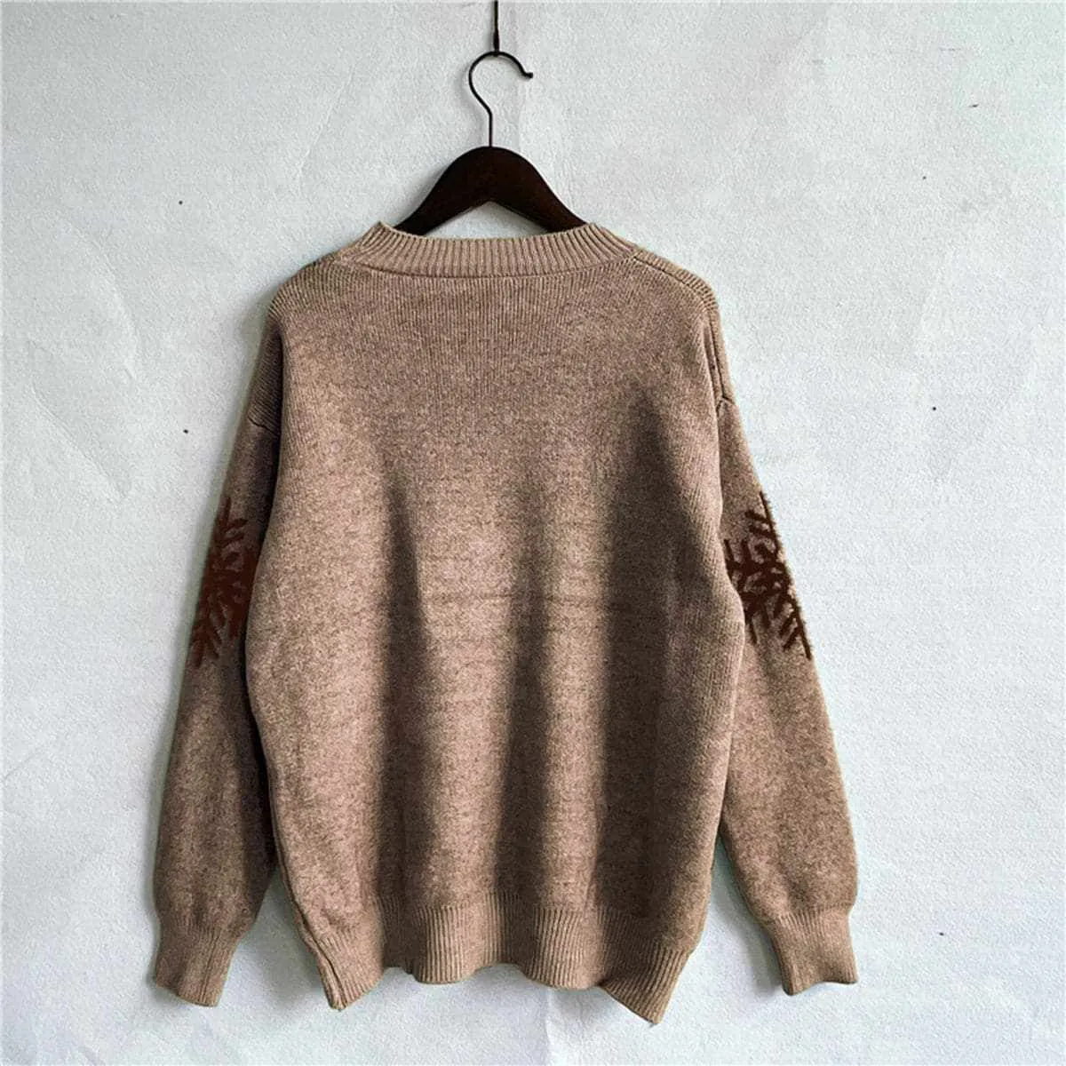 Cozy reindeer knit sweater for winter
