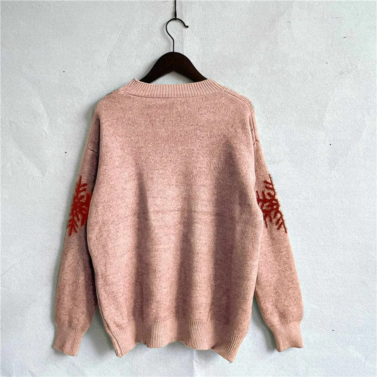Cozy reindeer knit sweater for winter