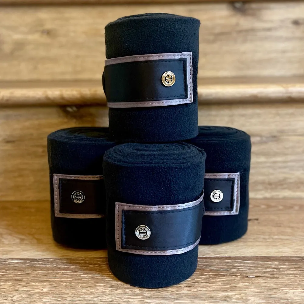 Halter Ego Black and Gunmetal Fleece Bandages