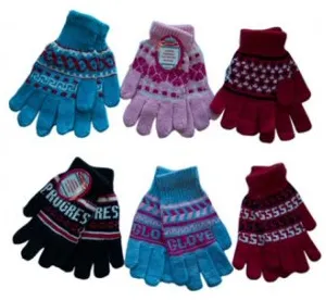Ladies Thermal Patterned Gloves - Case of 12