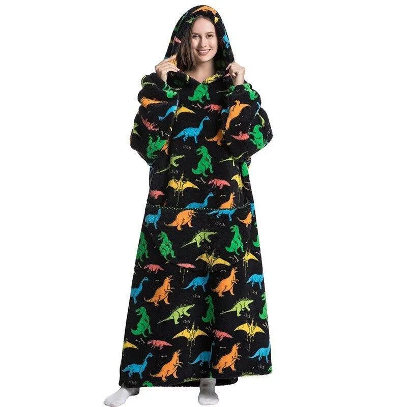 Shoodie™ Dinosaurus Extra Lang | Heb het nooit meer koud met deze warme fleece hoodie deken!!